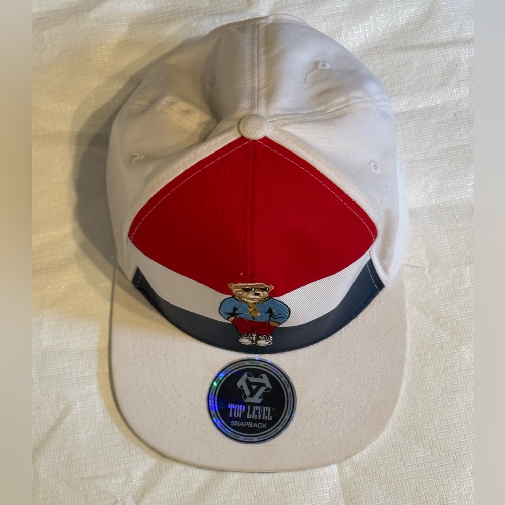 Red and White Snapback Cap